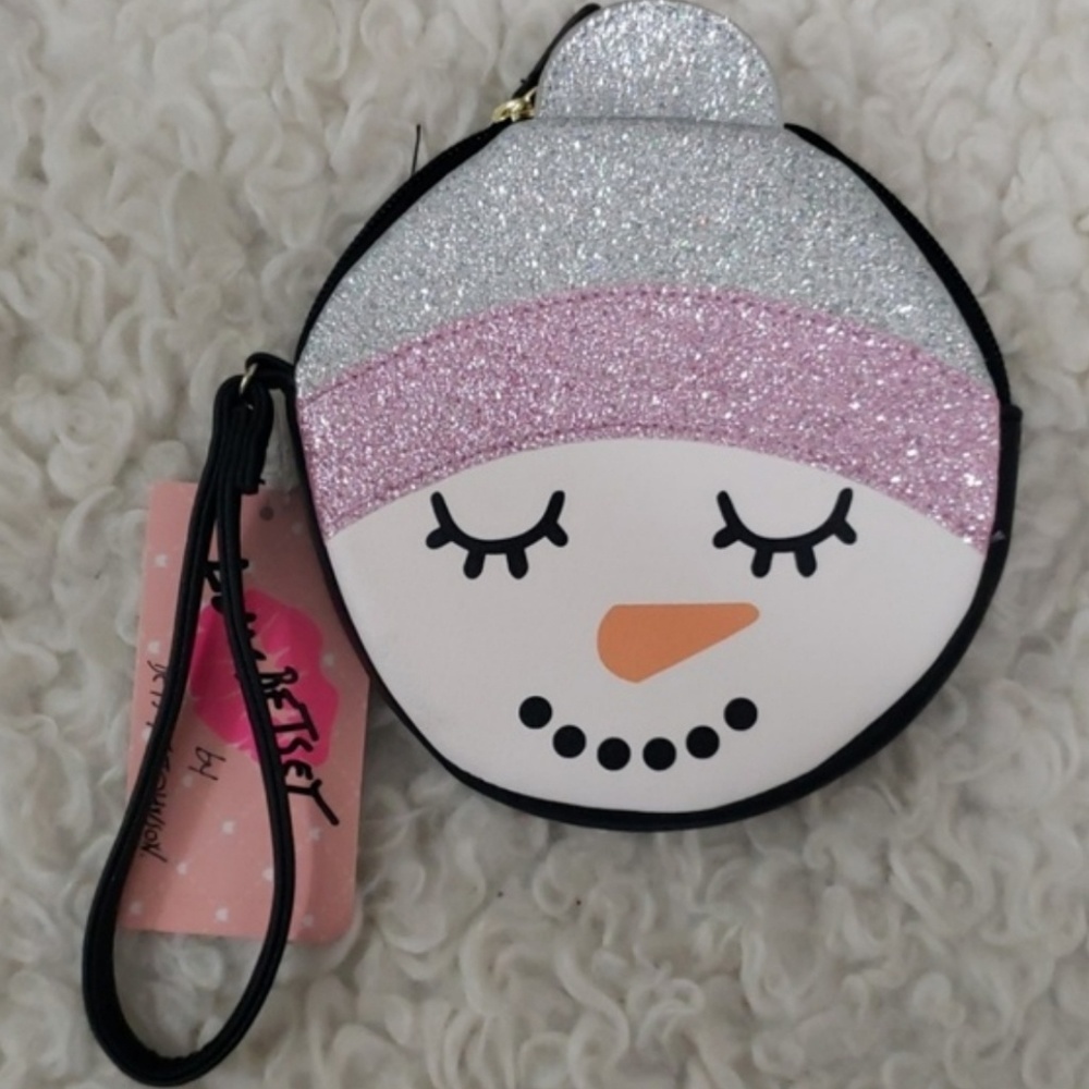 NWT Betsey Johnson snowman coin purse/wristlet